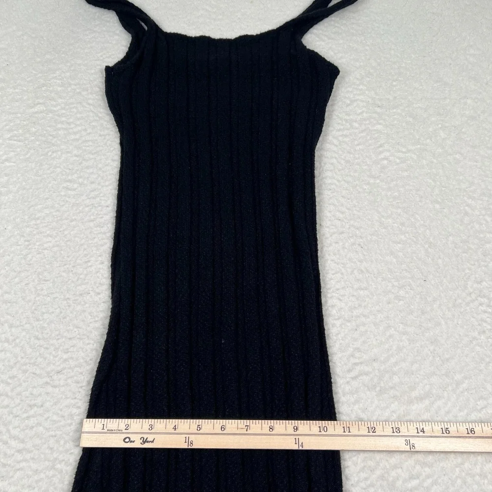 Free People FP Beach Santos Sweater Bodycon Midi Dress Small Ribbed Black Resort
